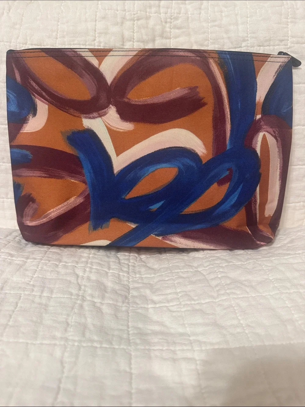 thirty-one Painted Brushstroke Travel Pouch - Blue, Brown & Burgundy